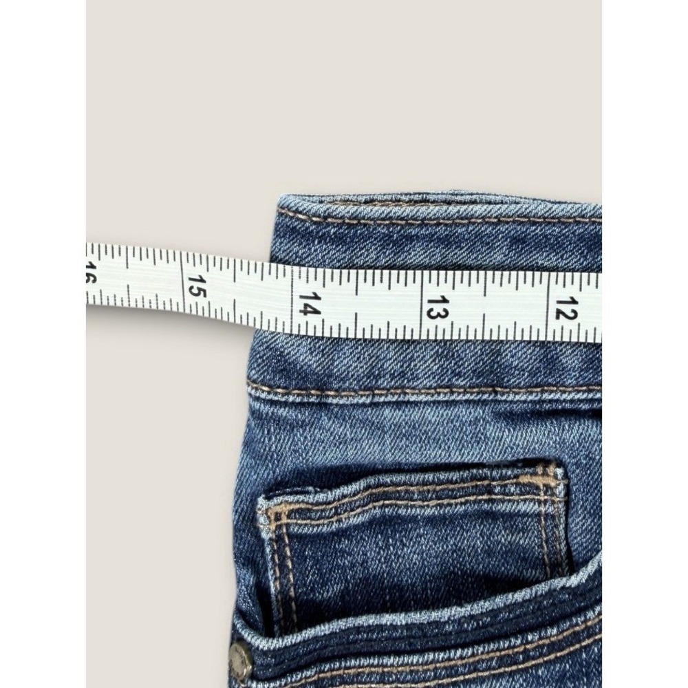 White House Black Market Slim Crop Jeans Blue Raw Hem Size 0 Mid Rise Stretch‎ - Picture 4 of 9